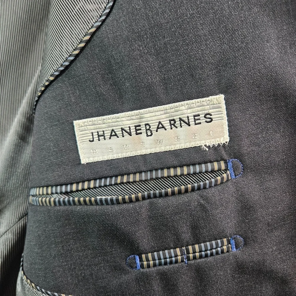 Jhane Barnes Wool Cashmere 42S Suit Blazer Jacket‎ Men Black